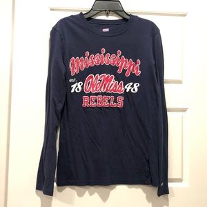Ole Miss rebel long sleeve navy blue shirt- large